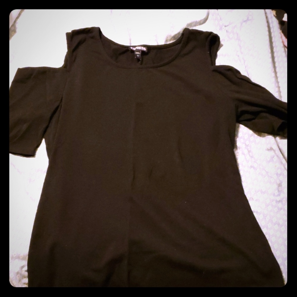 Black cold shoulder top